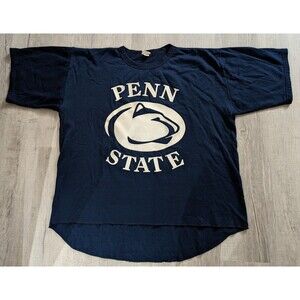 Vtg 80's Sweat Shirt SS Penn State Nittany Lions College Sz L w/ Puff Logo